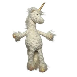 Jellycat London Plush Dainty Unicorn 20” Stuffed Animal White Pearl Iridescent